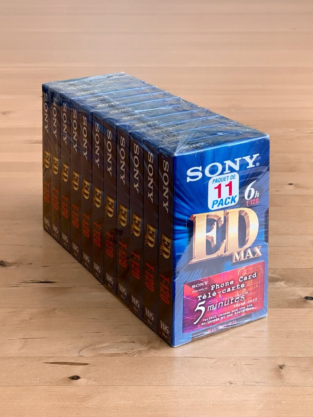 New 11-pack Sony ED Max T-120 Blank Videocassette Tapes